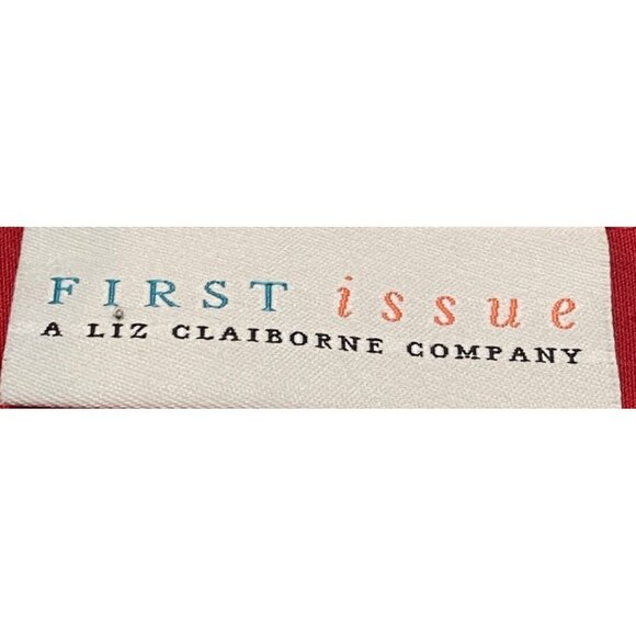 First Issue At Liz Claiborne Co Women's  Jacket XL  Red & Gold Patterned Cotton - Picture 4 of 6